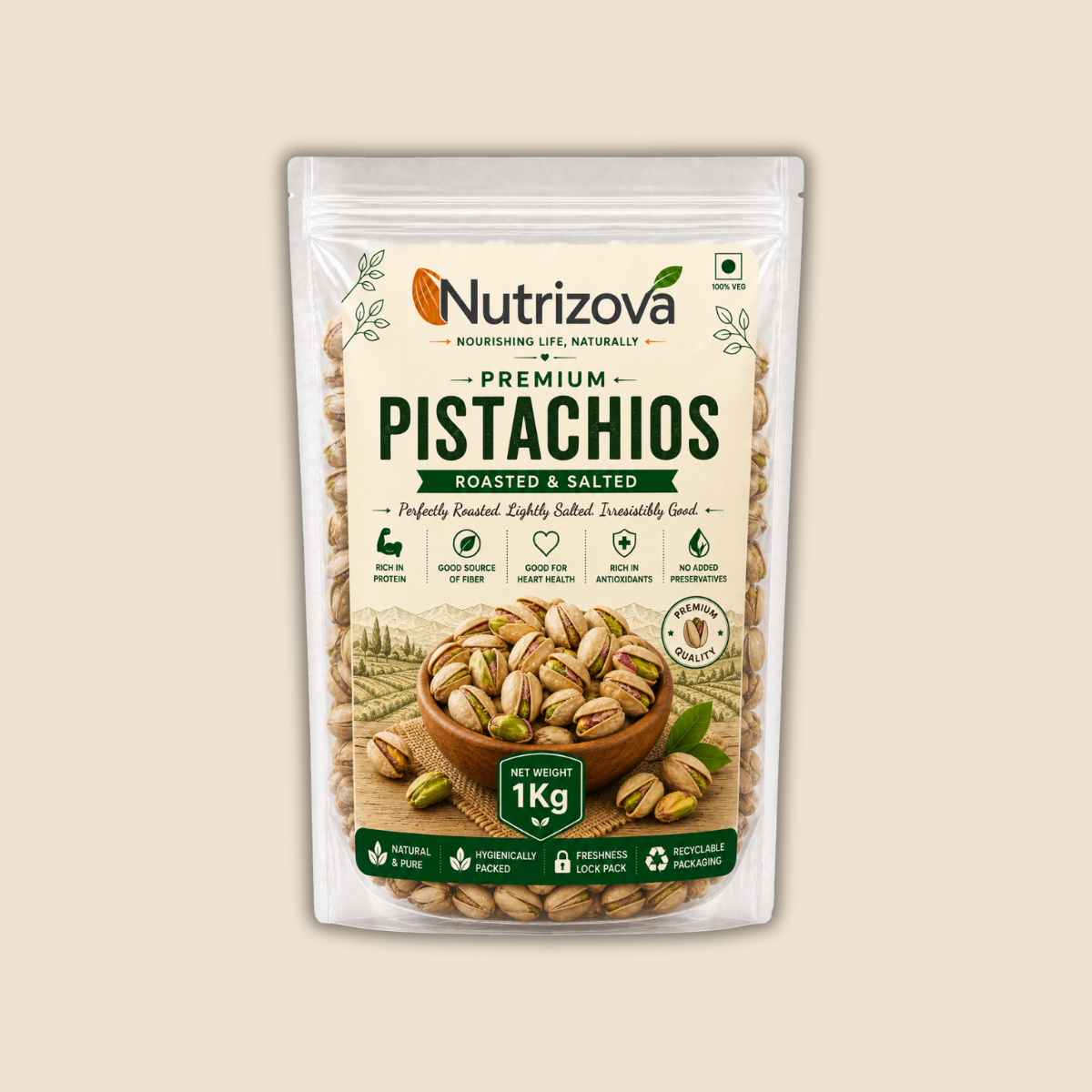 Nutrizova Premium California Pistachios (1KG)